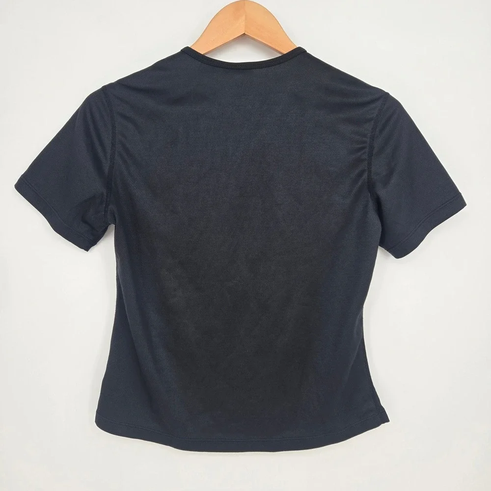 Nike Womens XS 0-2 Dri-Fit V-Neck Short Sleeve Activewear T-Shirt Black Exercise